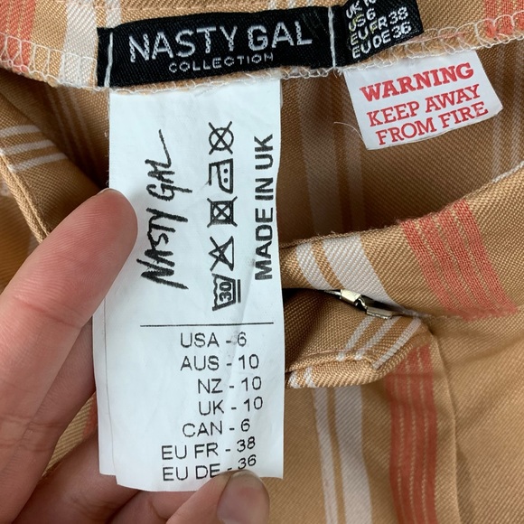 Nasty Gal highwaist pinstripe coral trousers 6 - Picture 9 of 10